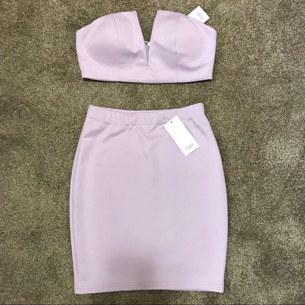 TOBI Lavender Two Piece Midi Dress
